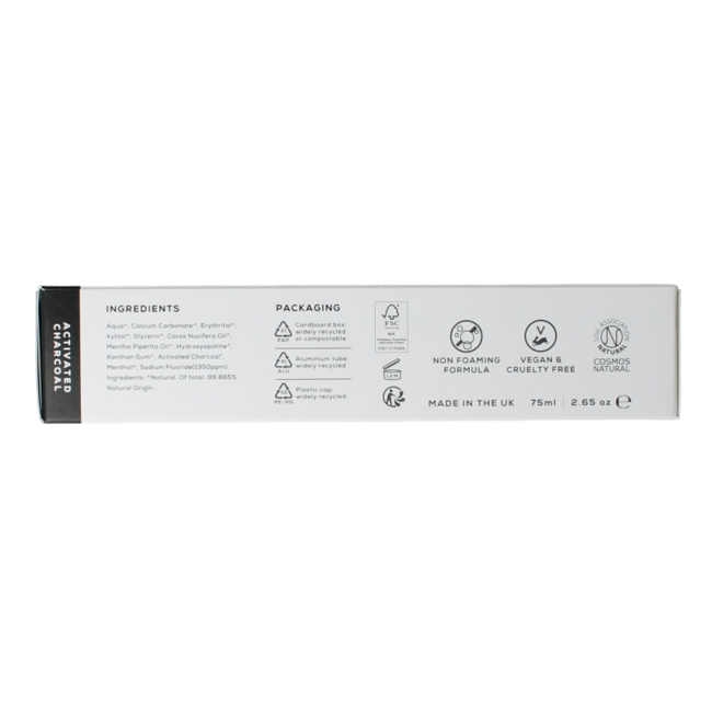 Georganics Fluoride toothpaste charcoal tube 75 Millilitres