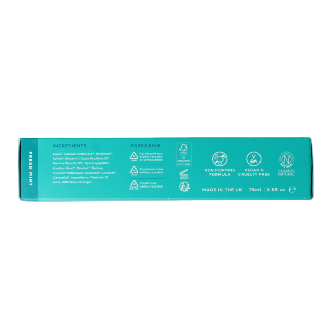 Georganics Fluor pasta de dientes menta fresca tubo 75 mililitros