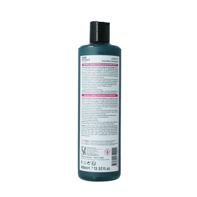 Urban Care Kind rituals champú de agua de rosas y manzanilla 400 mililitros