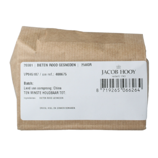 Jacob Hooy Jacob Hooy Beetroot red sliced 250 Gram