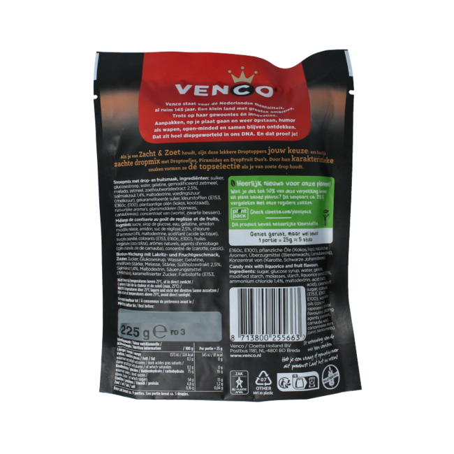 Venco Droptoppers soft sweet 225 Gram