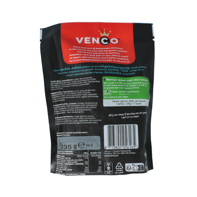 Venco Jubes morbide salate 235 Grammi