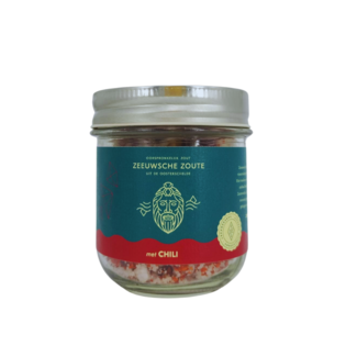 Zeeuwsche Zoute Salt with chilli glass jar 100 Gram
