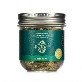 Zeeuwsche Zoute Sal de Zelanda con espárrago de mar Zeeuwsche Zoute tarro de cristal 100 g