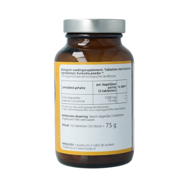 Hanoju Polvo de Cúrcuma 500mg 150 Comprimidos
