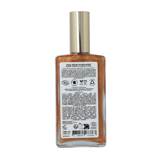 Alphanova Sun aceite seco brillante bio 100 mililitros