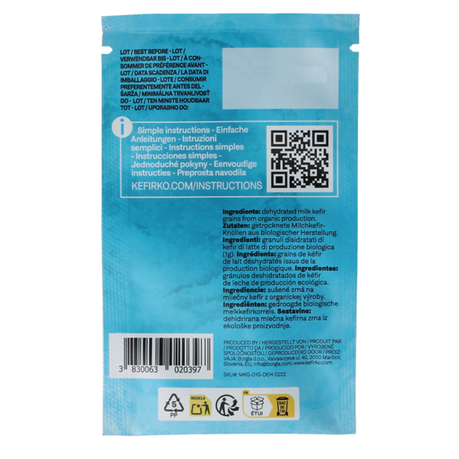 Starter do kefiru mlecznego Kefirko, ziarna bio, 1 Gram