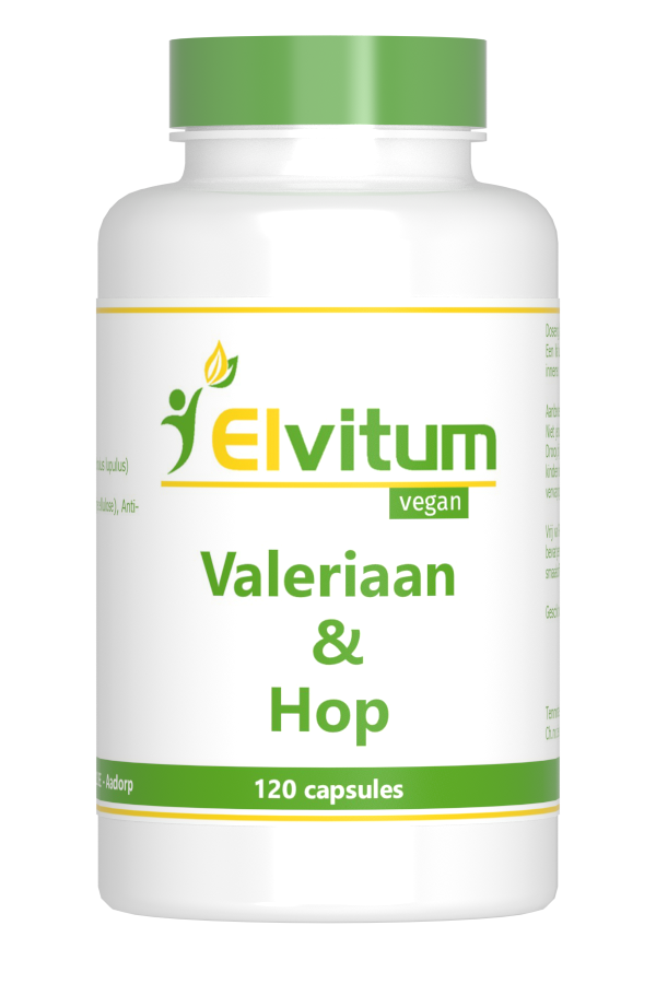Elvitum Valeriaan en hop extract 120 Capsules
