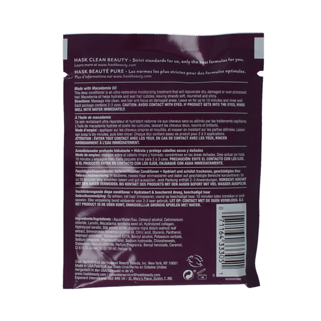 HASK Acondicionador hidratación profunda con aceite de macadamia 50 ml