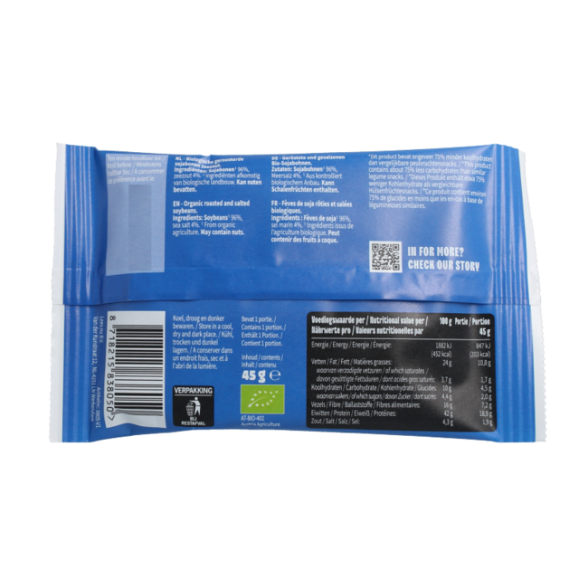 Snack Leev Bio low carb di soia con sale marino 45 Grammi