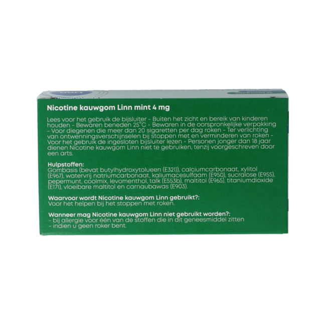 Linn Nikotinkaugummi 4 mg Minze 96 Stück