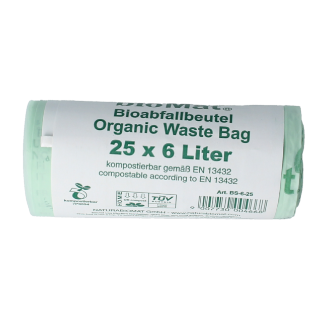 Sacs poubelle compostables 6 litres 25 pièces