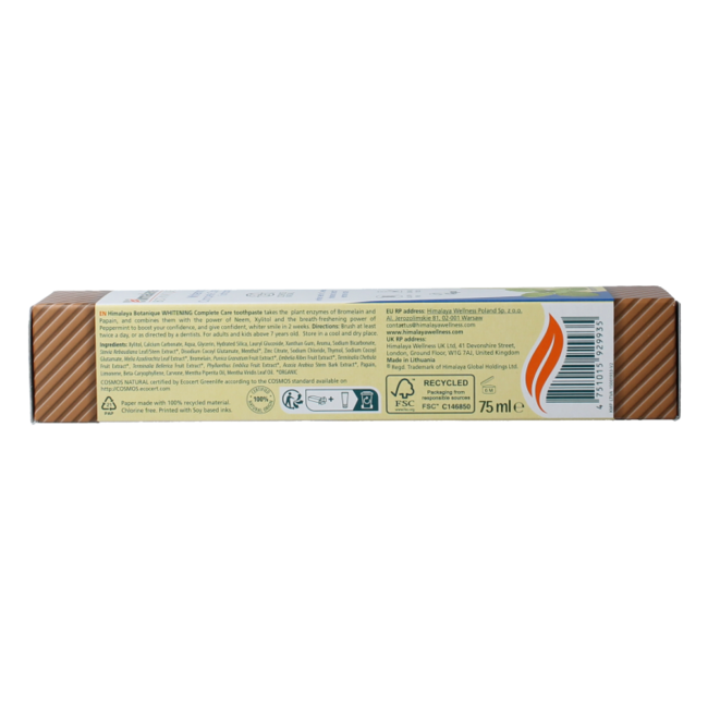 Botanique pasta de dientes complete care whitening 75 gramos