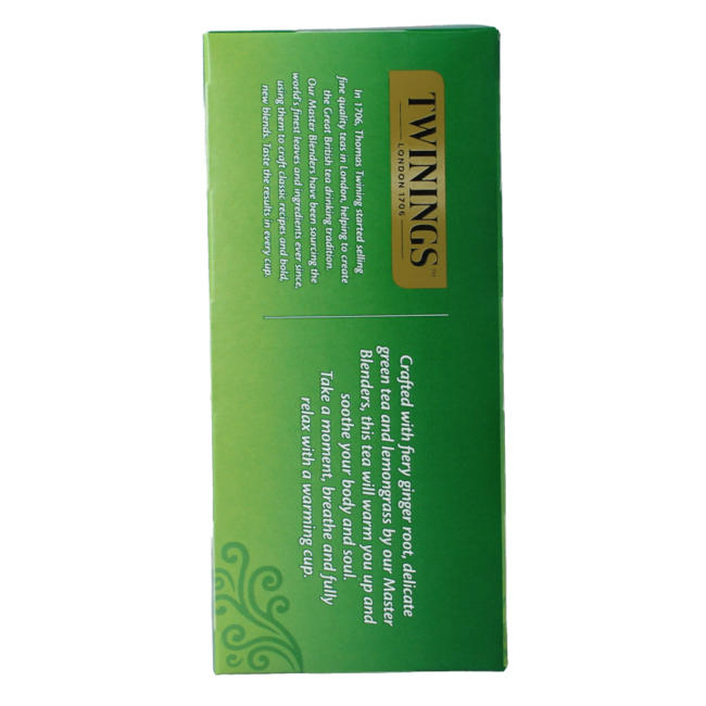 Twinings Té Verde Jengibre, 25 Bolsitas