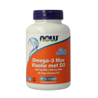 NOW Omega 3 max aceite de pescado D3 EPA DHA 90 perlas