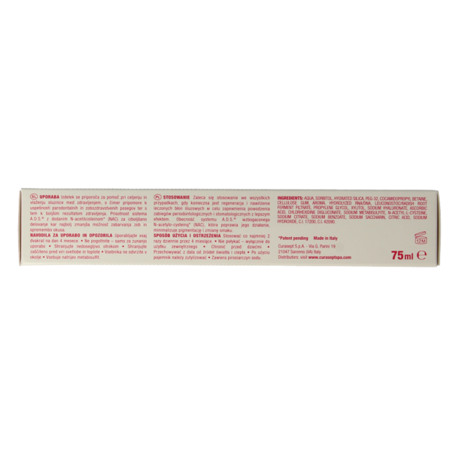 Pasta de dientes Curasept ADS DNA Perio Pro 712 CHX 0,12% + HA 75 mililitros