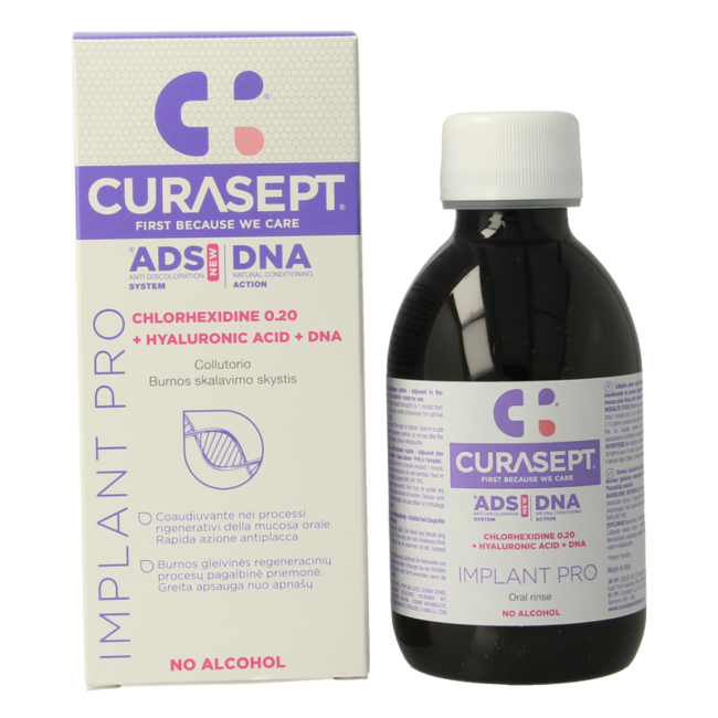 Curasept ADS DNA Implant Pro CHX 0,20% + HA collutorio 200 Millilitri