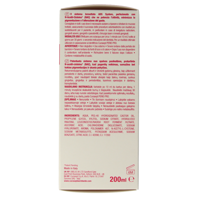 Curasept ADS DNA Perio Pro CHX 0,12% + HA collutorio 200 Millilitri