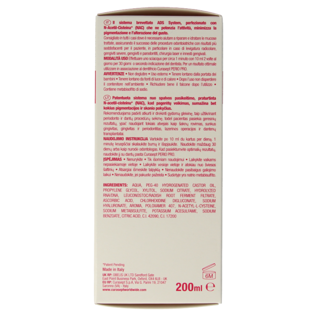 Curasept ADS DNA Perio Pro CHX 0.12% + HA Mouthwash 200 ml