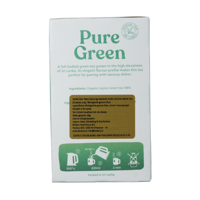 Dilmah Thé vert de Ceylan pur bio 20 sachets