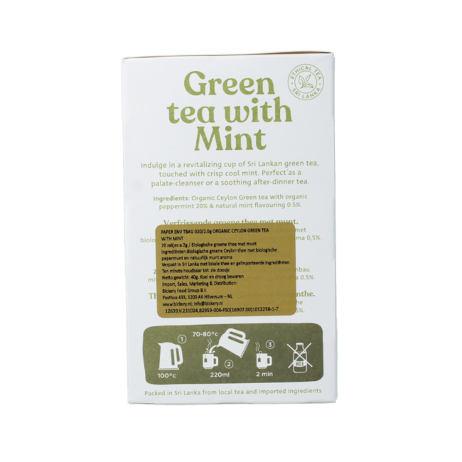 Dilmah Green tea with mint bio 20 Bags