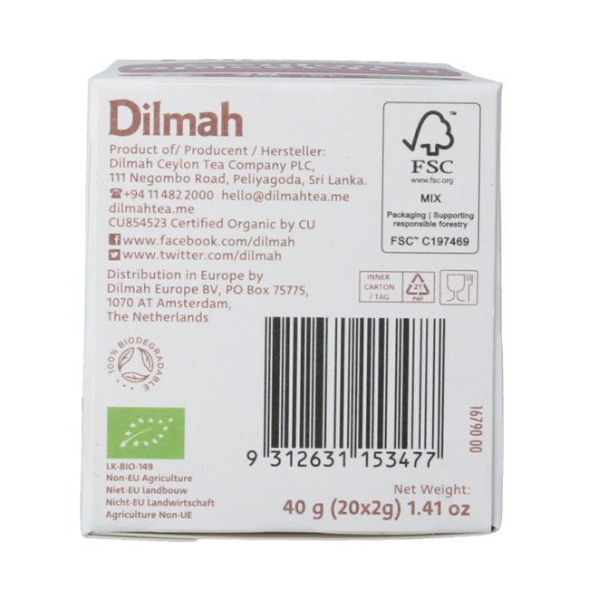 Ceylon spice chai tea bio 20 Zakjes