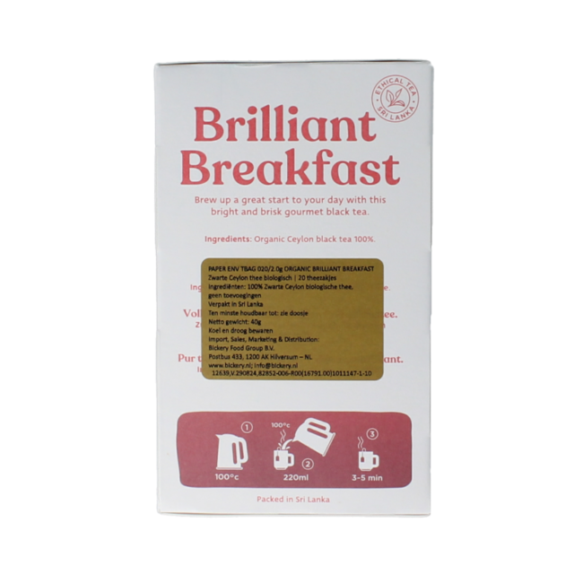 Dilmah Brilliant Frühstückstee Bio 20 Beutel