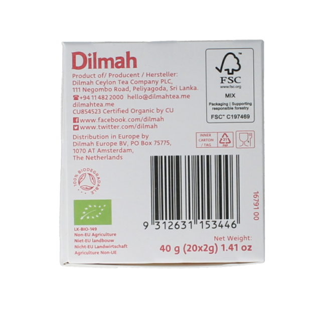 Dilmah Brilliant breakfast tea organic 20 bags