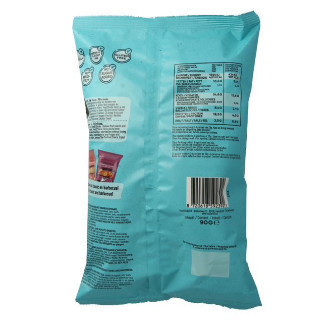 Food2Smile Popped chips pimentón 90 gramos