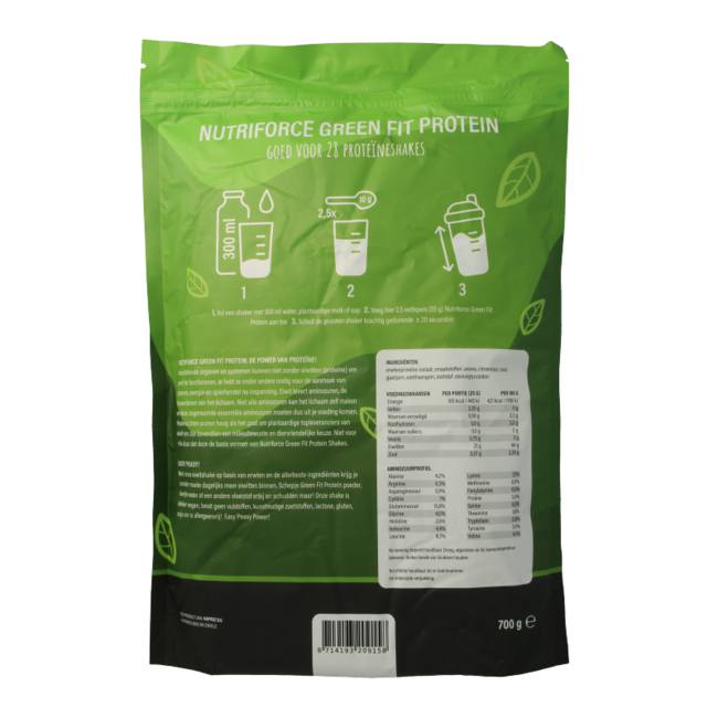 Nutriforce Green fit protein vainilla 700 gramos