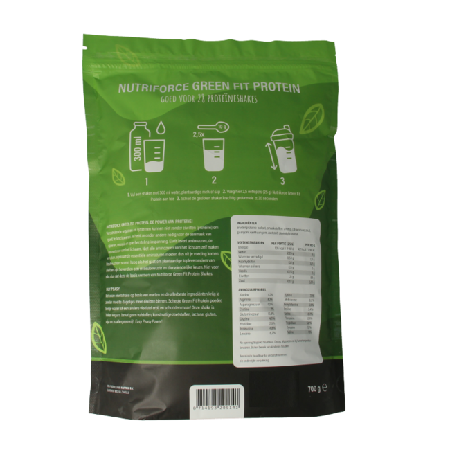 Nutriforce Green fit protein banane 700 grammes