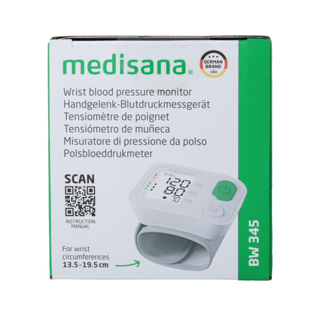 Medisana Tensiómetro de muñeca BW 345 1 unidad