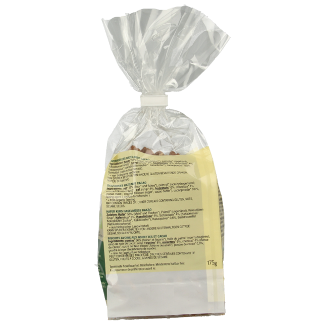 Biscotti d'Avena Nocciola e Cacao Bio 175 Grammi