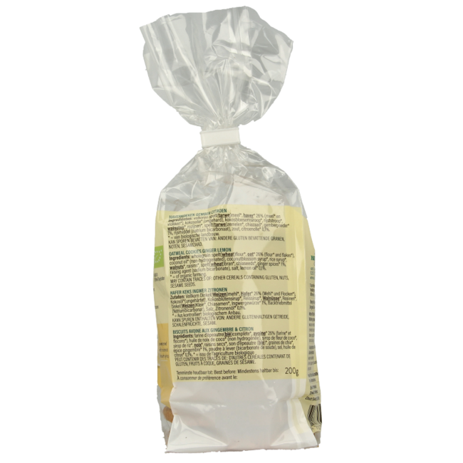 Biscotti d'Avena Zenzero e Limone Bio Billy's Farm 200 Grammi