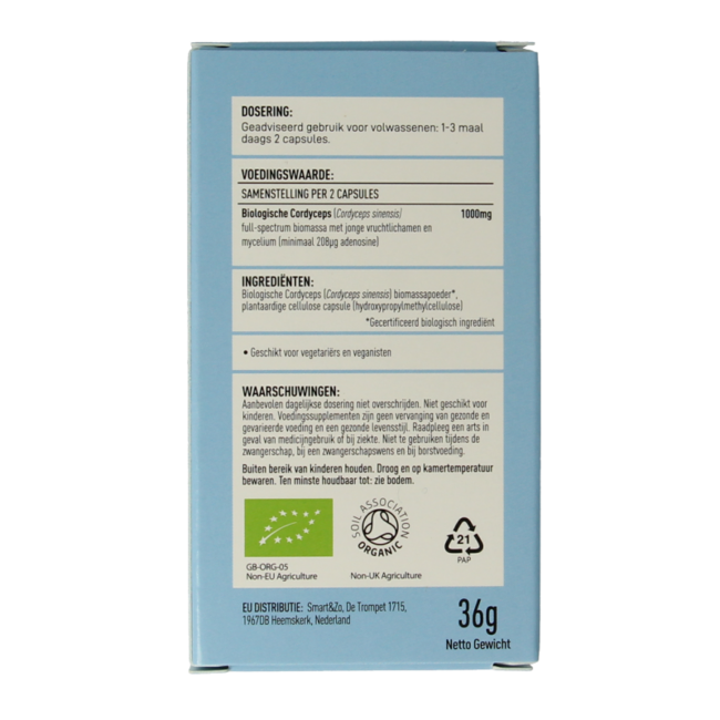 Mushrooms for Life Cordyceps Biologico 60 Capsule