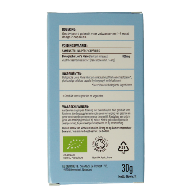Mushrooms for Life Lion's mane organic 60 Capsules