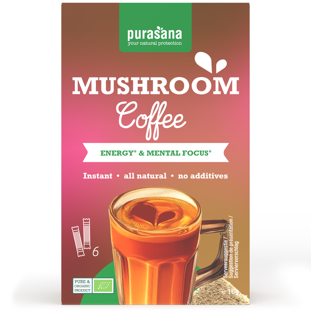 Purasana Caffè istantaneo ai funghi Bio - Energia & Focus