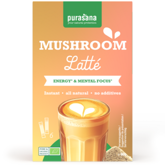 Purasana Purasana Instant mushroom latte 6x10g organic 60 Gram
