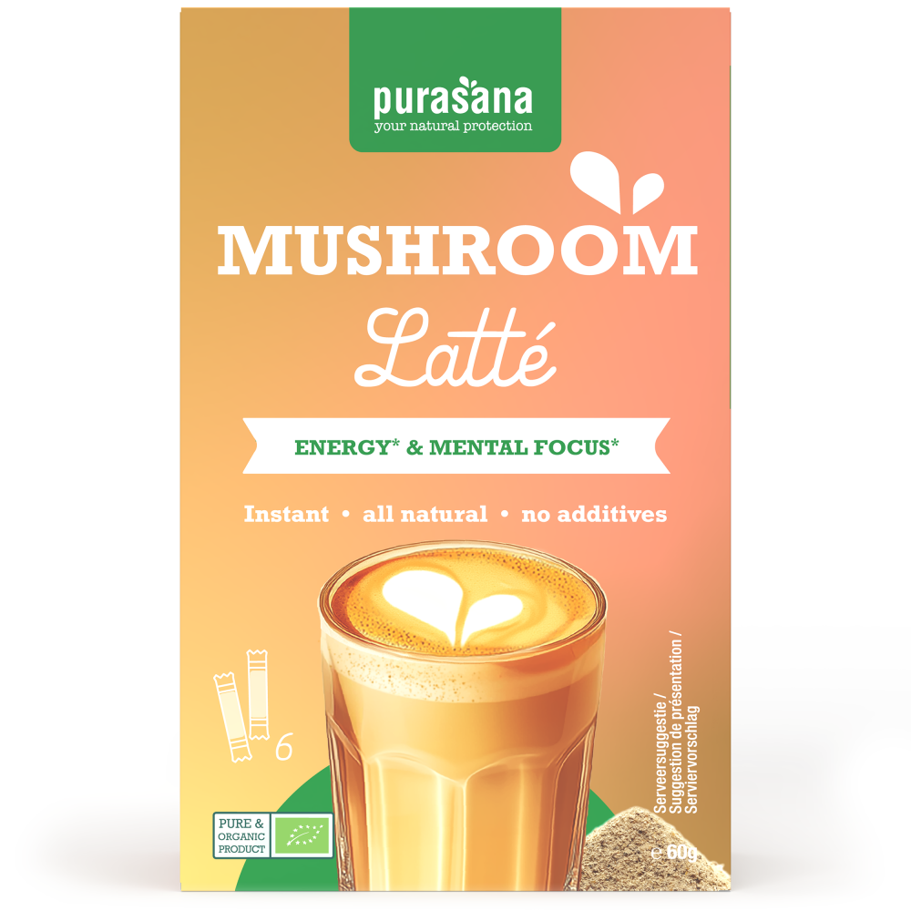 Purasana Latte istantaneo ai funghi bio - Energia e Concentrazione