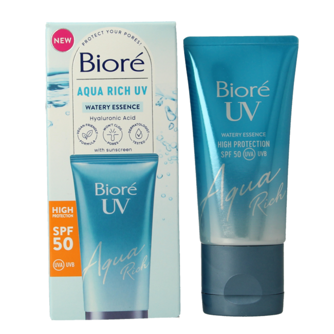 Biore Aqua Hidratante Rico y Ligero FPS 50 UV 50 Mililitros