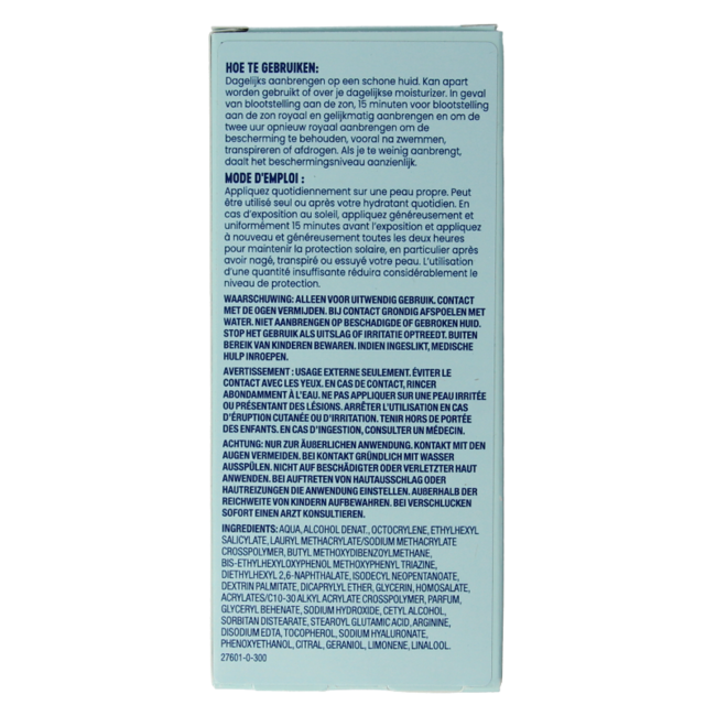 Biore Aqua Hidratante Rico y Ligero FPS 50 UV 50 Mililitros