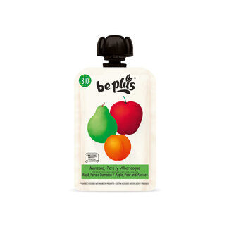 Beplus Beplus Puré de frutas 100% manzana pera albaricoque bio 100 gramos