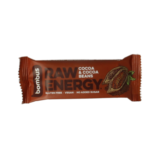 Bombus Barrita energética cruda Bombus cacao y granos de cacao 50 gramos