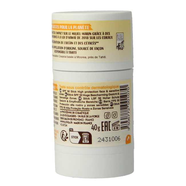 Stick Lovea Viso e Zone Sensibili SPF50 40 Grammi