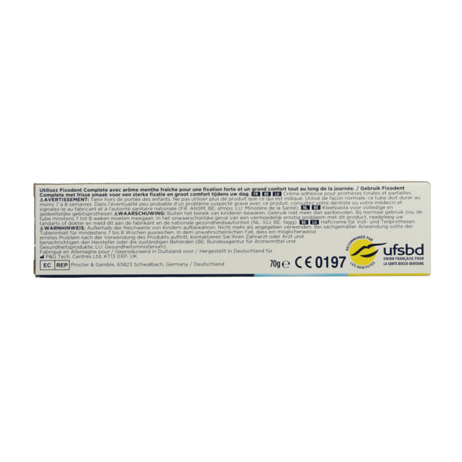 Adhesive cream complete original/fresh 70 Gram