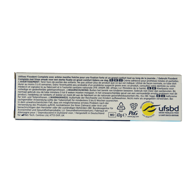 Adhesive cream complete original/fresh 47 Gram