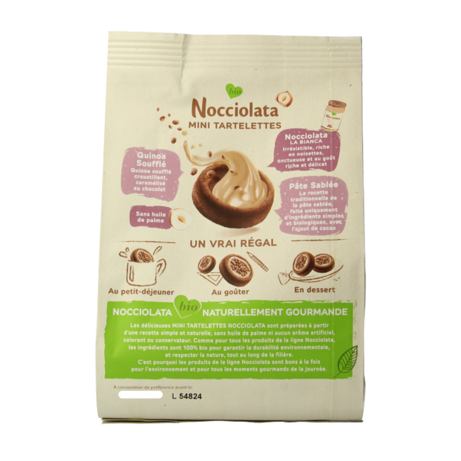 Rigoni Di Asiago Nocciolata bianca tartlets organic 250 Gram