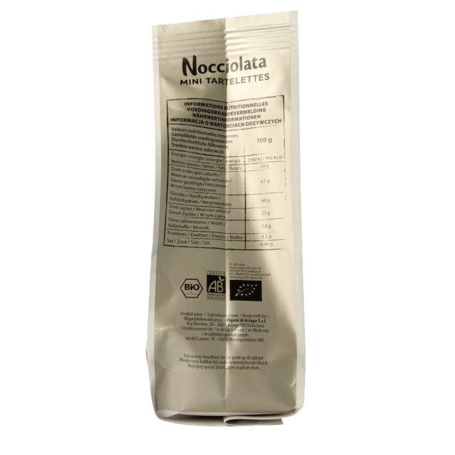 Rigoni Di Asiago Nocciolata tartlets bio 250 gramos