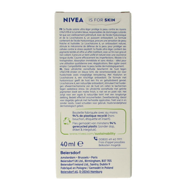 Nivea Sun Gesicht tägliches Fluid LSF50 Tönung Medium 40 Milliliter