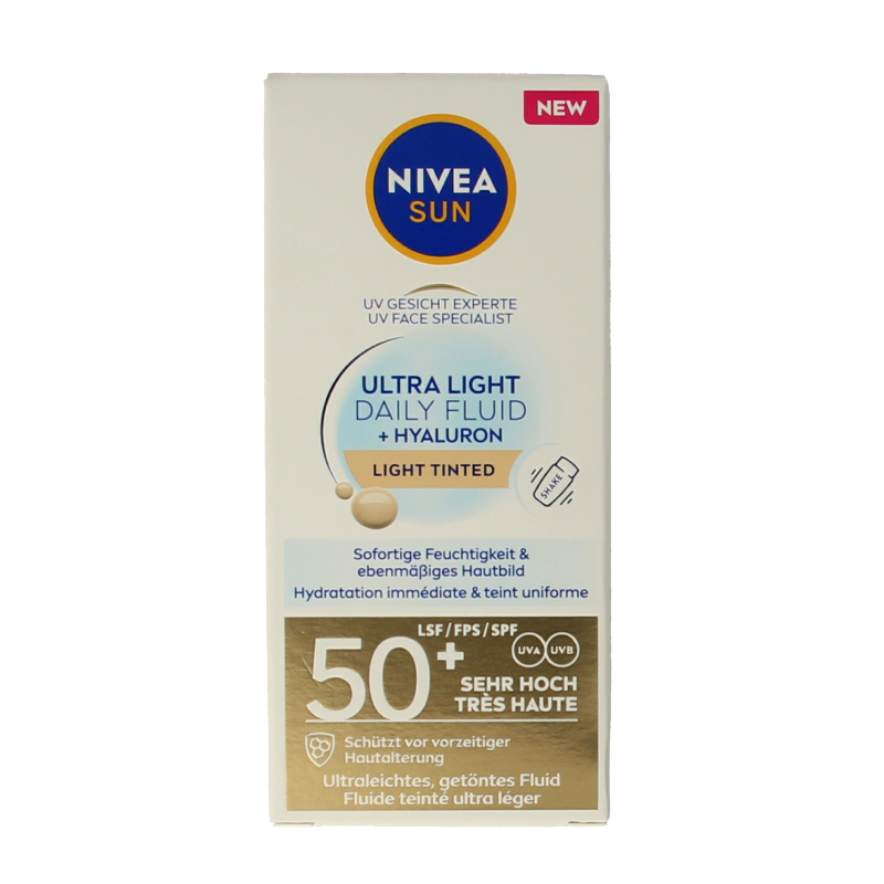 Nivea Sun face daily fluid SPF50 tint light 40 mililitros